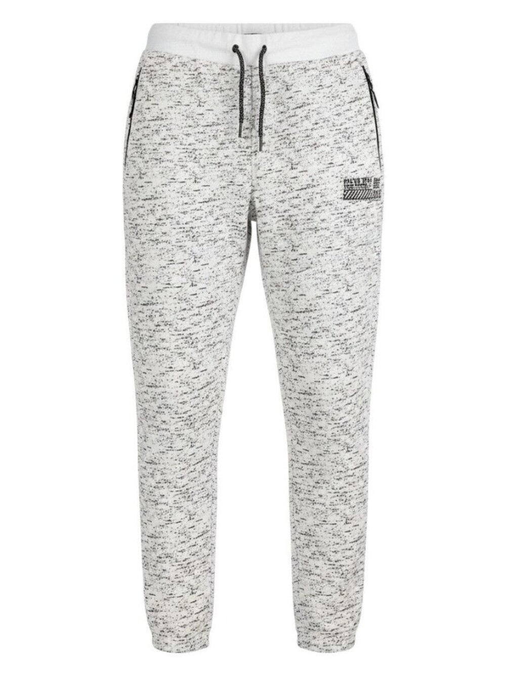 Rock Salt White & Black Speckled Jogger Sweatpants XL Drawstring Waist